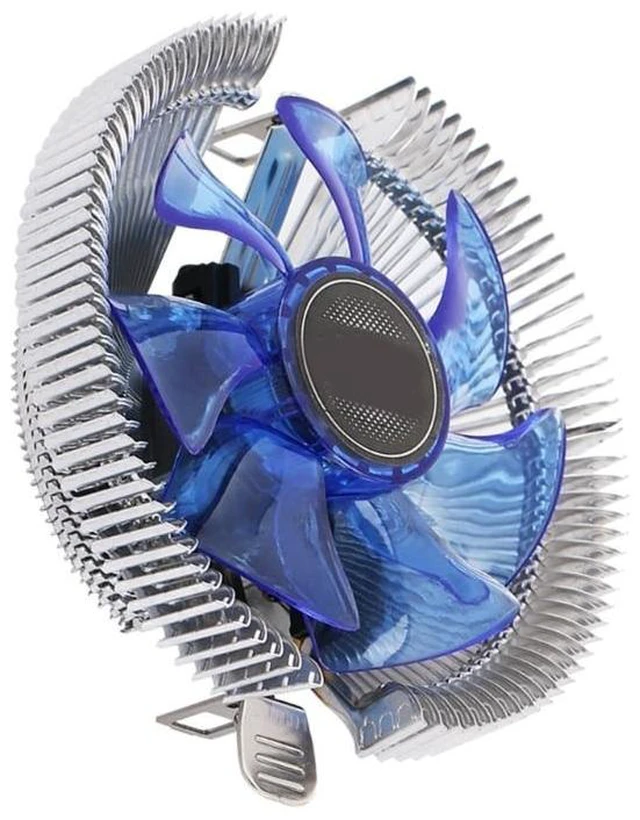 Alt view image 10 of 12 - CPU Fan Desktop Computer PC Cooler Blue LED Aluminum Heatsink CPU Cooling Radiator for LGA 775 1150 1155 1156 1366 2011