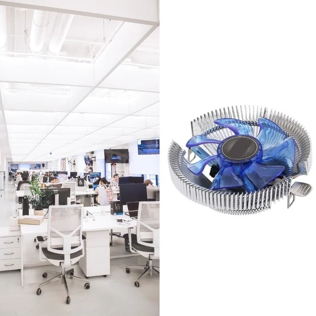 Alt view image 9 of 12 - CPU Fan Desktop Computer PC Cooler Blue LED Aluminum Heatsink CPU Cooling Radiator for LGA 775 1150 1155 1156 1366 2011