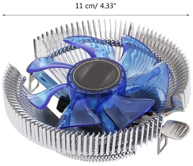 Alt view image 11 of 12 - CPU Fan Desktop Computer PC Cooler Blue LED Aluminum Heatsink CPU Cooling Radiator for LGA 775 1150 1155 1156 1366 2011