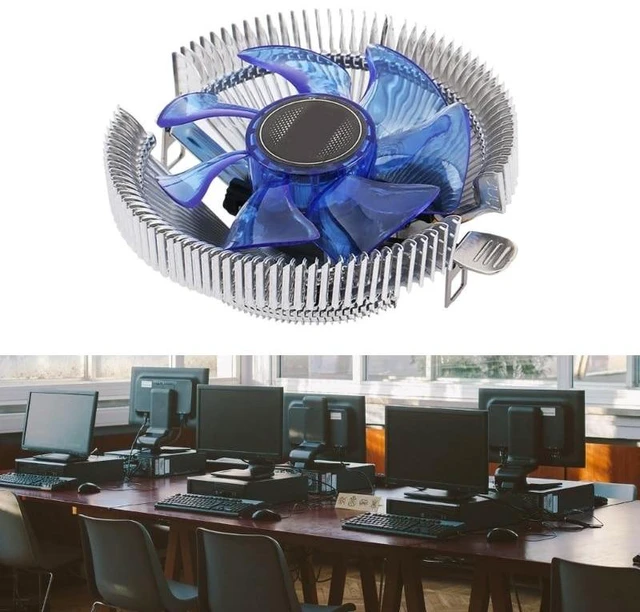 Alt view image 12 of 12 - CPU Fan Desktop Computer PC Cooler Blue LED Aluminum Heatsink CPU Cooling Radiator for LGA 775 1150 1155 1156 1366 2011