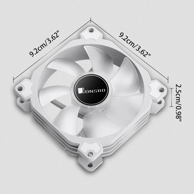 Alt view image 11 of 12 - FR-925 Desktop Host Computer Chassis Fan 92mm RGB LED Aperture Mute Cooling Radiator Hydraulic Bearing DC12V 0.08A 2300R