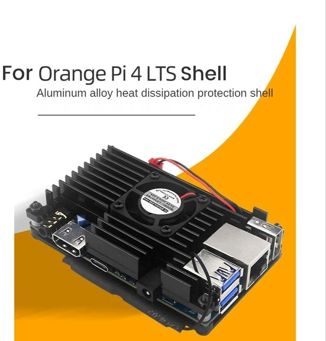 Alt view image 8 of 12 - For Orange Pi 4 LTS Aluminum Alloy Protective Case with Cooling Fan Active Passive Cooling Metal Case for OPI 4 LTS 4B 4