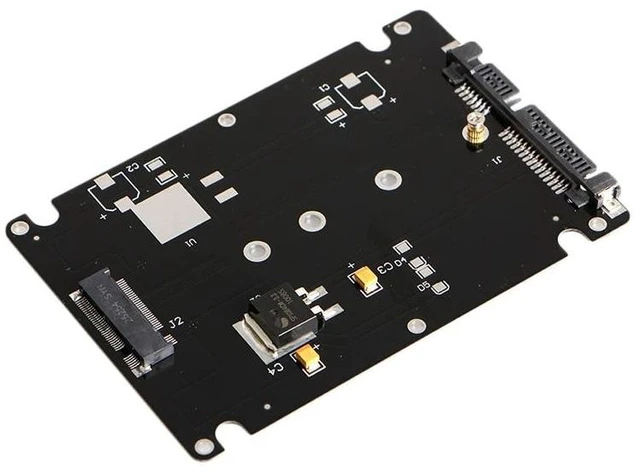 Alt view image 7 of 12 - B+M Key Socket 2 M.2 NGFF (SATA) SSD to 2.5 SATA Adapter Card with Case New