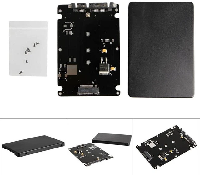 Alt view image 9 of 12 - B+M Key Socket 2 M.2 NGFF (SATA) SSD to 2.5 SATA Adapter Card with Case New