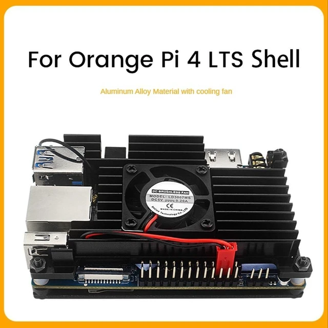 Alt view image 9 of 12 - For Orange Pi 4 LTS Aluminum Alloy Protective Case with Cooling Fan Active Passive Cooling Metal Case for OPI 4 LTS 4B 4