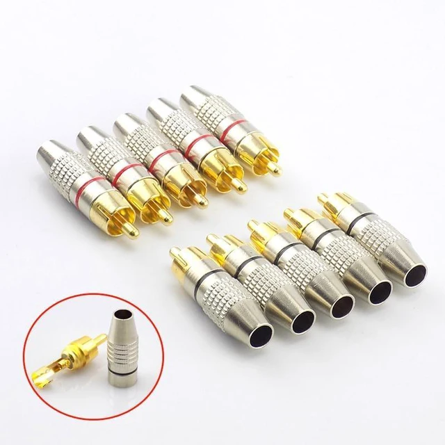 Alt view image 9 of 12 - 5pcs 10pcs RCA Male Plug to cabling Connector Adapter Audio Video Cable Non Solder Gold Plated CCTV Camera Security Accessories(5pcs)