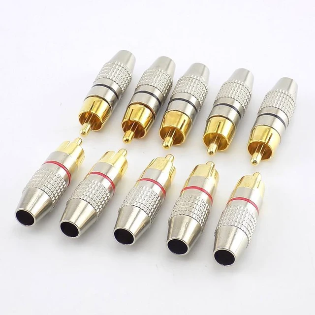 Alt view image 10 of 12 - 5pcs 10pcs RCA Male Plug to cabling Connector Adapter Audio Video Cable Non Solder Gold Plated CCTV Camera Security Accessories(5pcs)