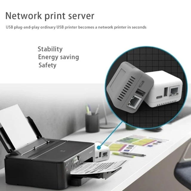 Alt view image 10 of 12 - Mini NP330 Cloud Printing Print Server for NetWork USB 2.0 100MB LAN Dropship(White)