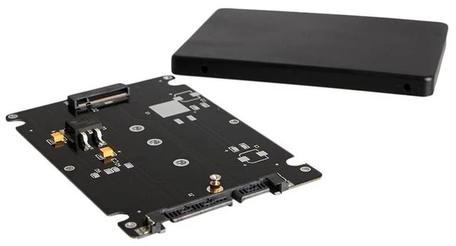 Alt view image 12 of 12 - B+M Key Socket 2 M.2 NGFF (SATA) SSD to 2.5 SATA Adapter Card with Case New