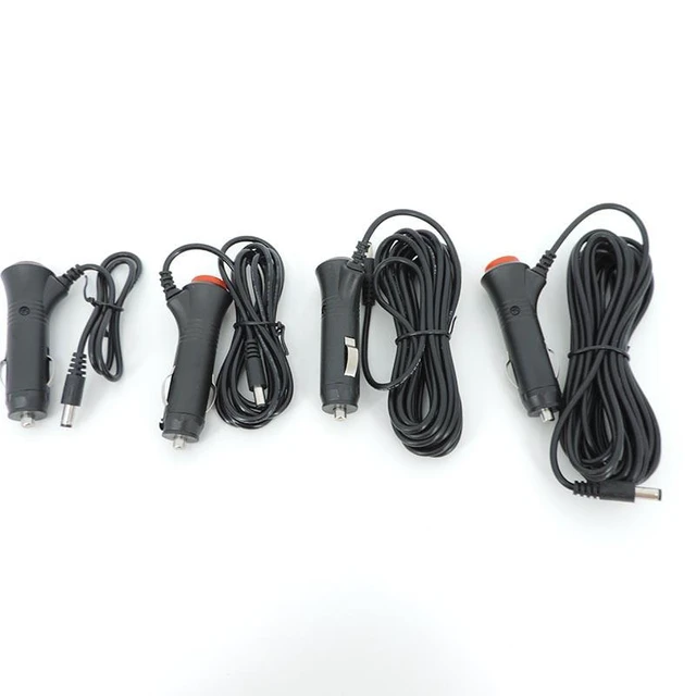 Alt view image 9 of 12 - DC 12V 24V Car Adapter Charger Lighter Power extension cable Plug Cord Switch For Car Monitor Camera 2.1x5.5mm L1(1.5m)