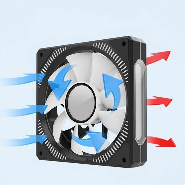 Alt view image 10 of 12 - 120mm RGB ARGB Fan Cooler PWM 4PIN 5V 3PIN Ventilator Hydraulic Bearings PC Computer Cooling Case Radiator Fan(Reverse)