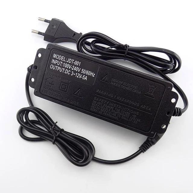 Alt view image 11 of 12 - AC 100-220V to DC 3-12V 5A Adjustable Power Adapter Power Supply CCTV Camera for Led Strip Light Display Screen Charger L19 (AU Plug)
