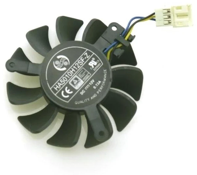Alt view image 4 of 4 - HA5010H12F-Z DC12V 0.13A 50mm 4Pin 4Wire GPU Fan For MSI-RX560 550 RX460 2G/4GT LP OC Graphics Card Cooler Cooling Fan(HA5010H12F-Z-A)