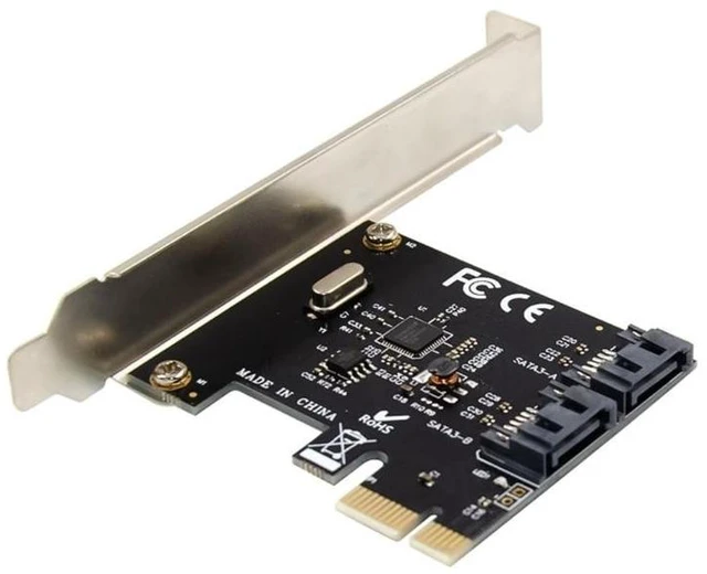 Alt view image 8 of 12 - PCI-Express ASM1061 Single Chip Sata Expansion Card PCI-E to 2 Sata Gen3 6Gb Host Controller Adapter