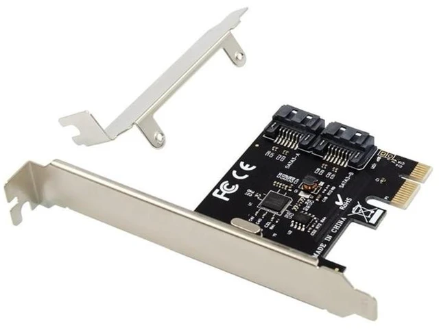 Alt view image 7 of 12 - PCI-Express ASM1061 Single Chip Sata Expansion Card PCI-E to 2 Sata Gen3 6Gb Host Controller Adapter