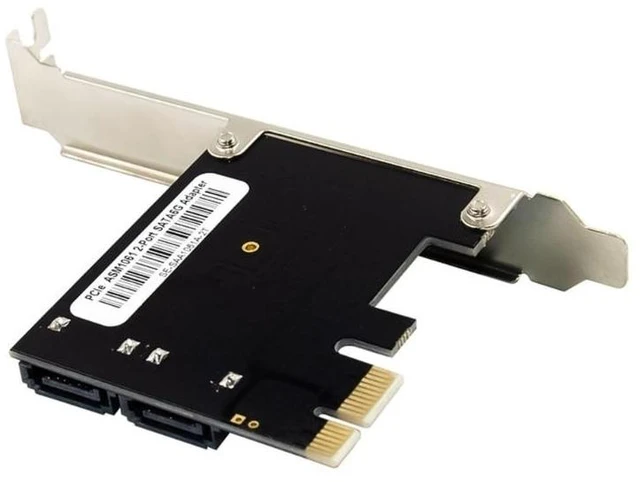 Alt view image 9 of 12 - PCI-Express ASM1061 Single Chip Sata Expansion Card PCI-E to 2 Sata Gen3 6Gb Host Controller Adapter