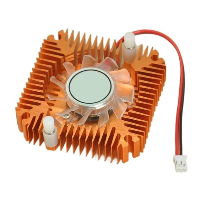 Alt view image 7 of 12 - 12V Graphics Heatsink Cooling Fan Radiator Cooler for IC computer Thermal 2.0Plug Computer Graphics Radiator Cooler (Gold)