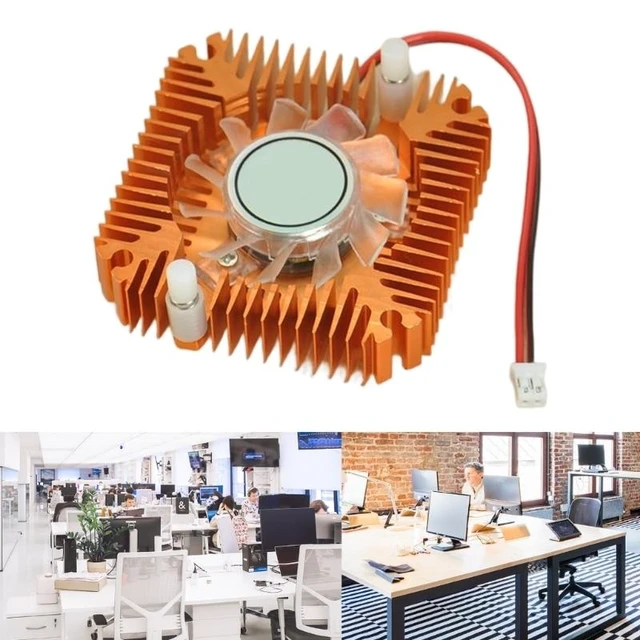 Alt view image 8 of 12 - 12V Graphics Heatsink Cooling Fan Radiator Cooler for IC computer Thermal 2.0Plug Computer Graphics Radiator Cooler (Gold)
