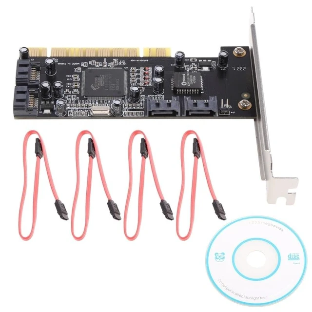 Alt view image 8 of 12 - Internal PCI Sata Raid Controller Expansion Card PCI to 4 Sata Ports Adapter Converter for Desktop PC Support HDD SSD