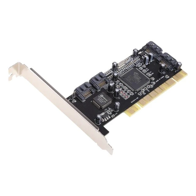 Alt view image 9 of 12 - Internal PCI Sata Raid Controller Expansion Card PCI to 4 Sata Ports Adapter Converter for Desktop PC Support HDD SSD