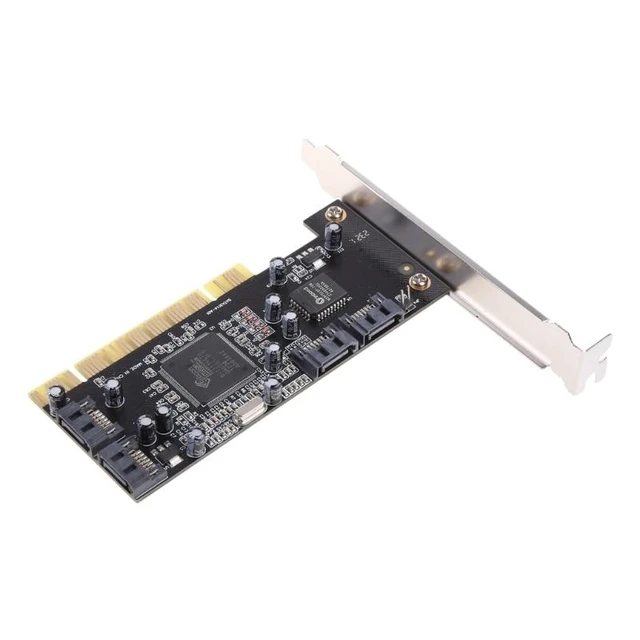 Alt view image 10 of 12 - Internal PCI Sata Raid Controller Expansion Card PCI to 4 Sata Ports Adapter Converter for Desktop PC Support HDD SSD