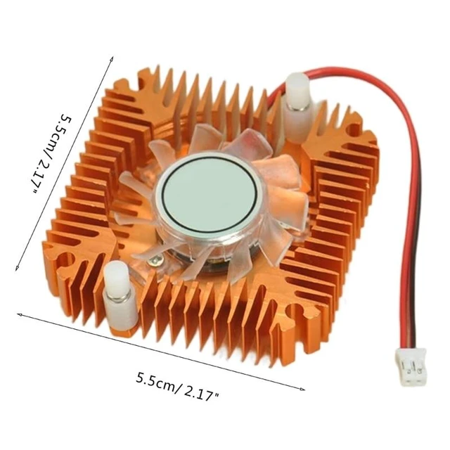 Alt view image 10 of 12 - 12V Graphics Heatsink Cooling Fan Radiator Cooler for IC computer Thermal 2.0Plug Computer Graphics Radiator Cooler (Gold)