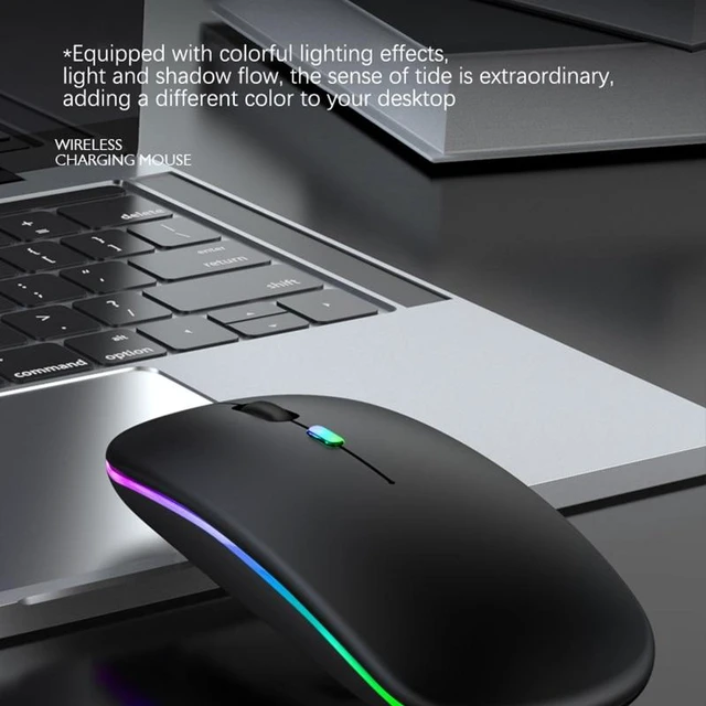 Alt view image 11 of 12 - Rechargeable Bluetooth Wireless Mouse with 2.4GHz USB RGB 1600DPI Mouse for Computer Laptop Tablet PC Macbook Gaming Mouse Gamer(Dual Mode Wireless)
