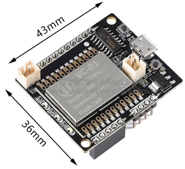 Alt view image 7 of 8 - VC-01-Kit Ai intelligent offline voice module offline recognition voice control module development board