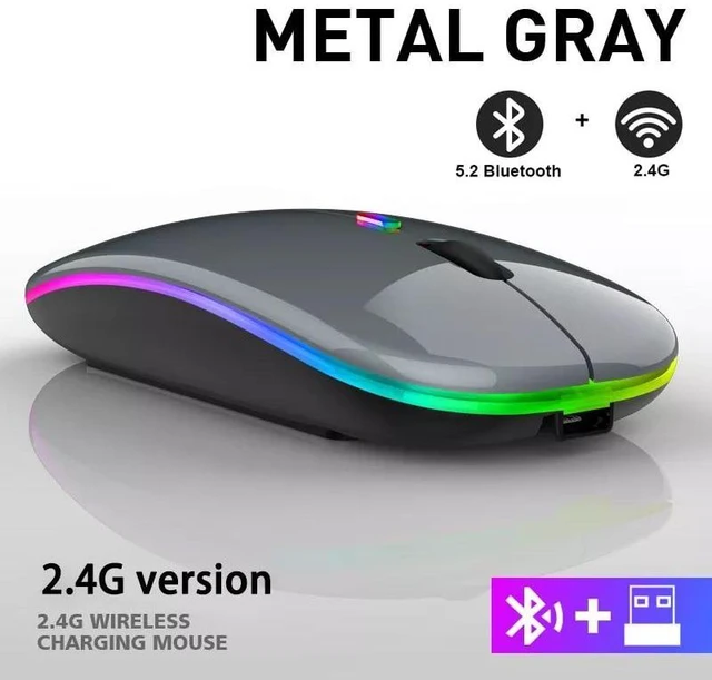 Alt view image 7 of 12 - Rechargeable Bluetooth Wireless Mouse with 2.4GHz USB RGB 1600DPI Mouse for Computer Laptop Tablet PC Macbook Gaming Mouse Gamer(Dual Mode Wireless)