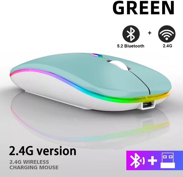Alt view image 7 of 12 - Rechargeable Bluetooth Wireless Mouse with 2.4GHz USB RGB 1600DPI Mouse for Computer Laptop Tablet PC Macbook Gaming Mouse Gamer(Dual Mode Wireless)