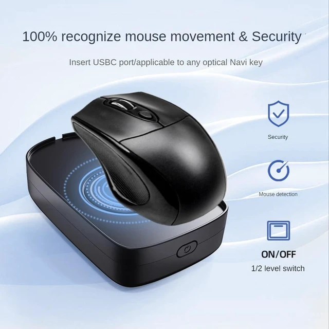 Alt view image 11 of 12 - Mouse Jiggler USB Mouse Mover Mouse Movement Simulator with ON/OFF Switch for Computer Awakening, Keeps PC Active