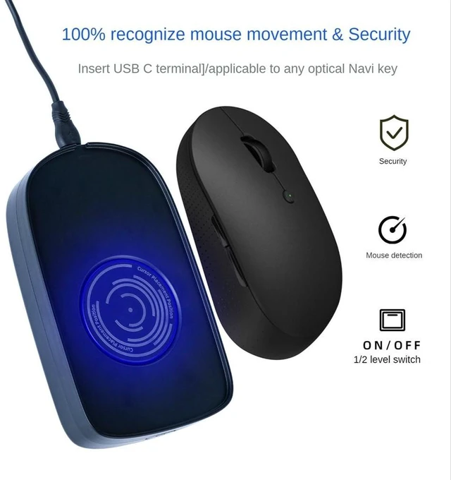 Alt view image 12 of 12 - Mouse Jiggler USB Mouse Mover Mouse Movement Simulator with ON/OFF Switch for Computer Awakening, Keeps PC Active