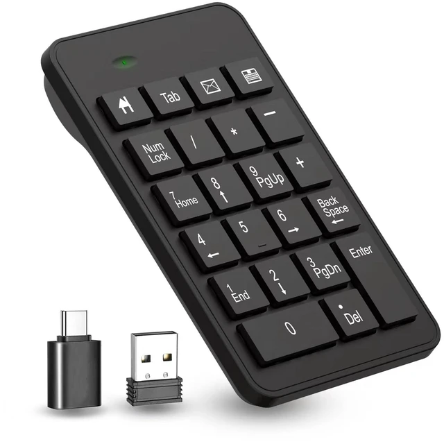 Alt view image 8 of 14 - Wireless USB & Typec Number Pad, Enhanced Efficiency 23 Keys Numeric Keypad Upgraded Version of 10 Key USB Keyboard Financial Accounting Numpad for Laptop, PC, Notebook, Desktop,Surface Pro