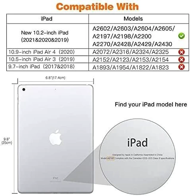 Alt view image 9 of 14 - Case for iPad 10.2 iPad 9th Generation 2021/ iPad 8th Generation 2020/ iPad 7th Generation 2019, Slim Stand Hard Back Shell Smart Cover Case for iPad 10.2 inch, Auto Wake/Sleep, Space Gray