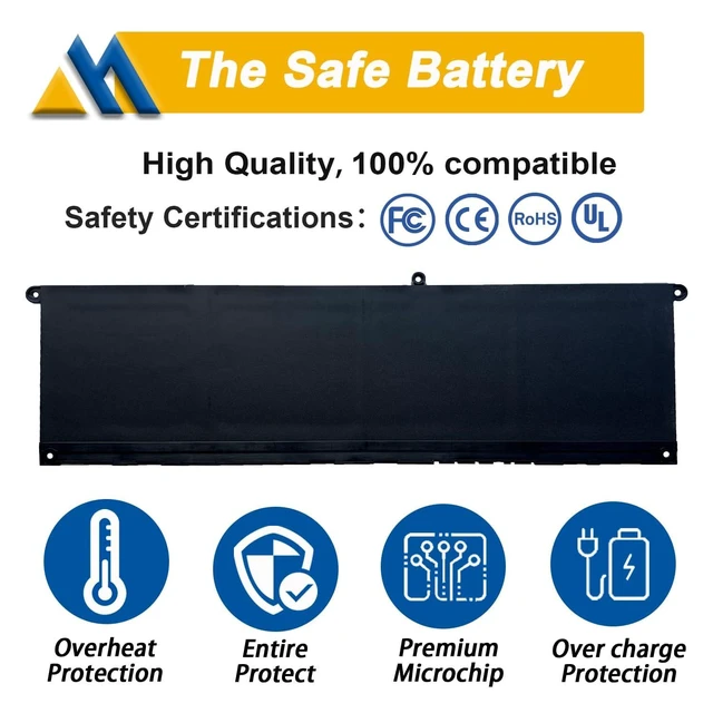 Alt view image 12 of 14 - 54Wh V6W33 4-Cell Laptop Battery Replacement for Dell Inspiron 3511 3510 3520 3515 5310 5410 5418 5510 5515 5518 5625 5630 5635 Latitude 3320 3420 3520 Vostro 3515 3525 5620 Series TN70C 15V