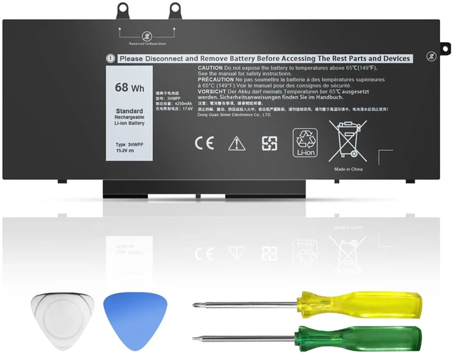 Alt view image 7 of 12 - 68WH 3HWPP Laptop Battery Replacement for Dell Latitude 5410 5510 5501 5401 5411 5511 Precision 3541 3551 Inspiron 7706 7500 7506 15.2V