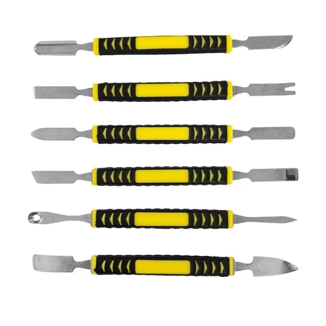 Alt view image 13 of 15 - 6-Piece Metal Pry Bar Set, 6-Inch Crowbar Tools with Non-Slip Handles for Electronics Repair, Smartphone iPhone Tablet Laptop PC Watch Eyeglasses Opening Repair Tool Kit