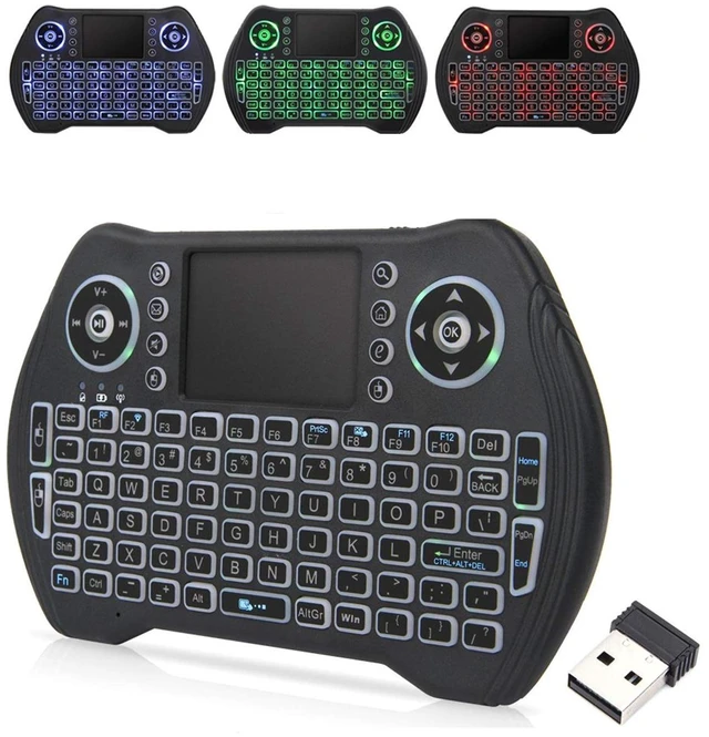Alt view image 8 of 14 - Backlit Mini Wireless Keyboard with Touchpad Mouse Combo Remote Control with Rechargeable Li-ion Battery and Multimedia Keys for Android TV Box HTPC PS3 Smart TV PC X-Box Linux Windows MacOS