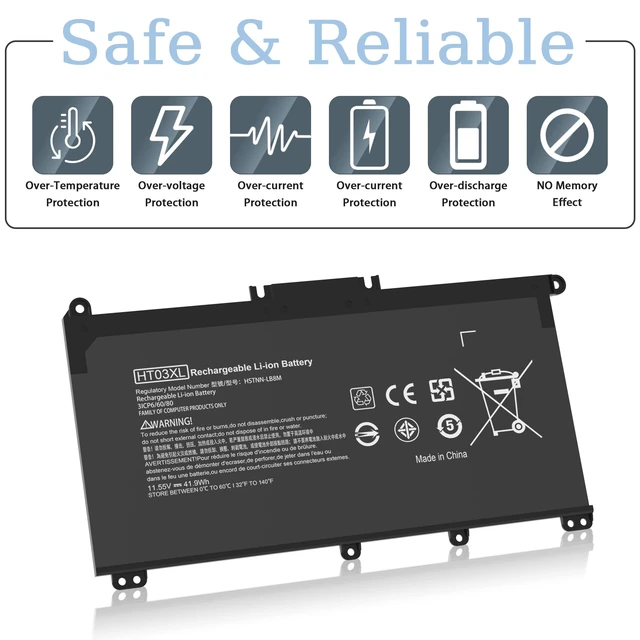 Alt view image 12 of 14 - HT03XL L11119-855 Laptop Battery Replacement for HP Pavilion 15-DA 15-DB 15-DW 15-CS 15-DY 17-by 17-CA 14-CE 14-CF 14-DF 14-DQ 14-DK Series 15-CS0053CL 15-DA0014DX HSTNN-UB7J HT03041XL