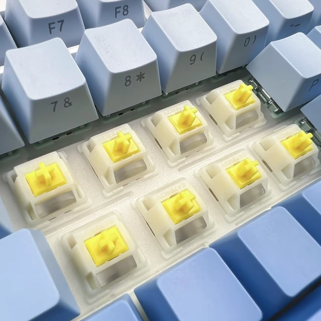 Alt view image 10 of 14 - Gateron Milky Yellow Pro V3 Keyboard Switches, Pre-Lubed 5-Pin Linear Switches with Light Guide Pole for MX Mechanical Gaming Keyboard (72Pcs)