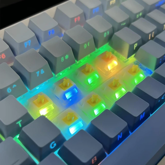 Alt view image 11 of 14 - Gateron Milky Yellow Pro V3 Keyboard Switches, Pre-Lubed 5-Pin Linear Switches with Light Guide Pole for MX Mechanical Gaming Keyboard (72Pcs)
