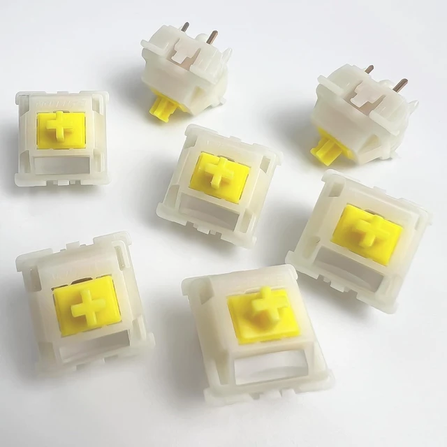 Alt view image 12 of 14 - Gateron Milky Yellow Pro V3 Keyboard Switches, Pre-Lubed 5-Pin Linear Switches with Light Guide Pole for MX Mechanical Gaming Keyboard (72Pcs)