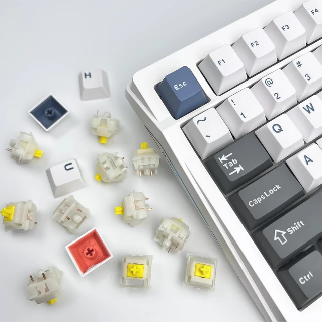 Alt view image 14 of 14 - Gateron Milky Yellow Pro V3 Keyboard Switches, Pre-Lubed 5-Pin Linear Switches with Light Guide Pole for MX Mechanical Gaming Keyboard (72Pcs)