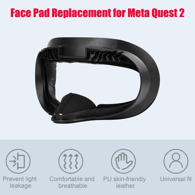 Alt view image 10 of 14 - VR Facial Interface and Foam Replacement Set for Oculus Meta Quest 2 | Removable Facial Interface Frame & Foam Face Covers Replacement & Anti-Leakage Nose Pad & Lens Cover