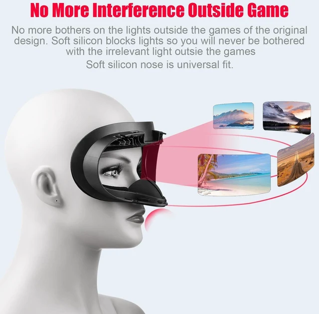 Alt view image 11 of 14 - VR Facial Interface and Foam Replacement Set for Oculus Meta Quest 2 | Removable Facial Interface Frame & Foam Face Covers Replacement & Anti-Leakage Nose Pad & Lens Cover