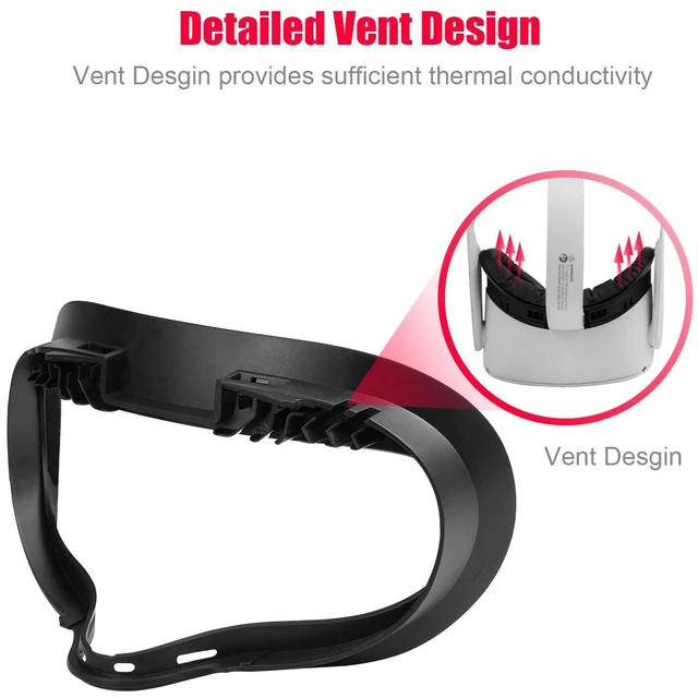 Alt view image 12 of 14 - VR Facial Interface and Foam Replacement Set for Oculus Meta Quest 2 | Removable Facial Interface Frame & Foam Face Covers Replacement & Anti-Leakage Nose Pad & Lens Cover