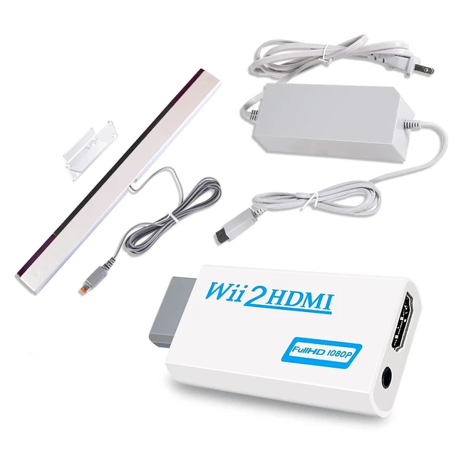 Alt view image 8 of 14 - 3 in 1 Accessories Bundle Kits for Wii, AC Power Supply Adapter + Wii to hdmi Converter and Wired Infrared Ray Sensor Bar Compatible with Nintendo Wii