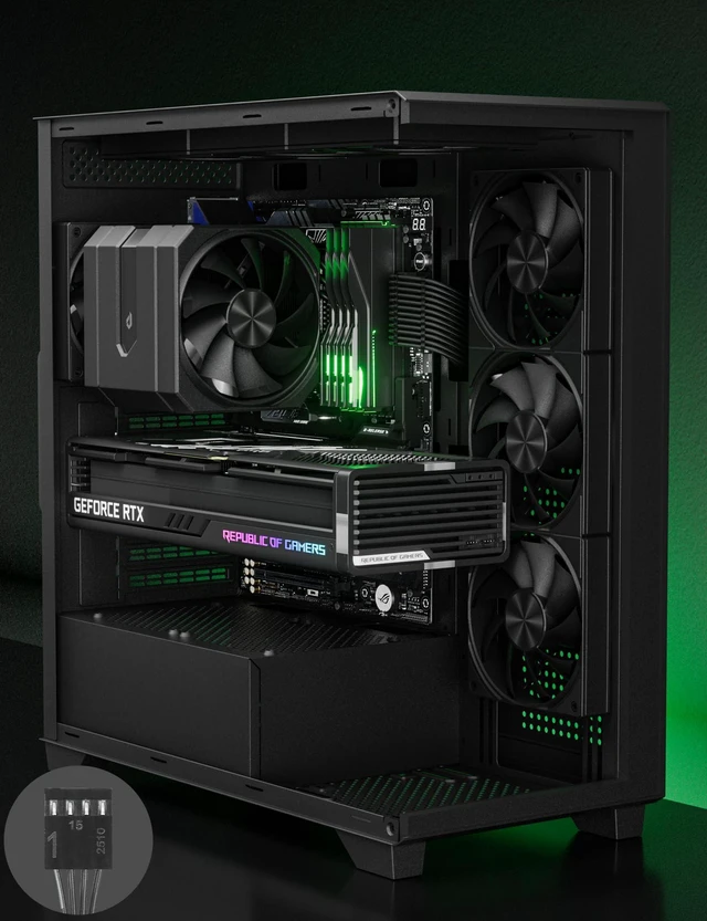 Alt view image 14 of 14 - CPU Air Cooler with 6X6mm Heat Pipes,Dual 120mm Fan CPU Cooler 1600rmp,CPU Cooler AMD AM5/AM4/AM3 Series,CPU Air Cooler 6.22 Height Compatible with Intel LGA 1851/1700/1155/1156/2011/2066(Black)