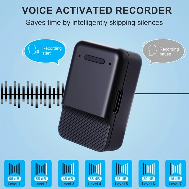 Alt view image 9 of 12 - Mini Voice Recorder,64GB Magnetic Voice Activated Recorder with AI Noise Cancellation,72H Battery Life, USB-C Portable Recording Device for Car,Lectures,Meetings,Interviews (2025 Upgrade)