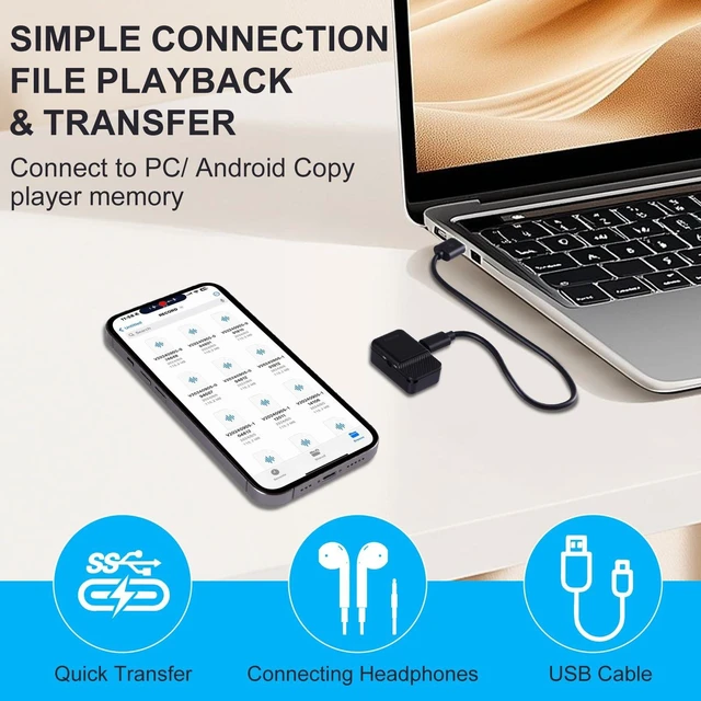 Alt view image 11 of 12 - Mini Voice Recorder,64GB Magnetic Voice Activated Recorder with AI Noise Cancellation,72H Battery Life, USB-C Portable Recording Device for Car,Lectures,Meetings,Interviews (2025 Upgrade)